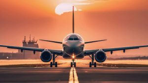 aviation jet on runway